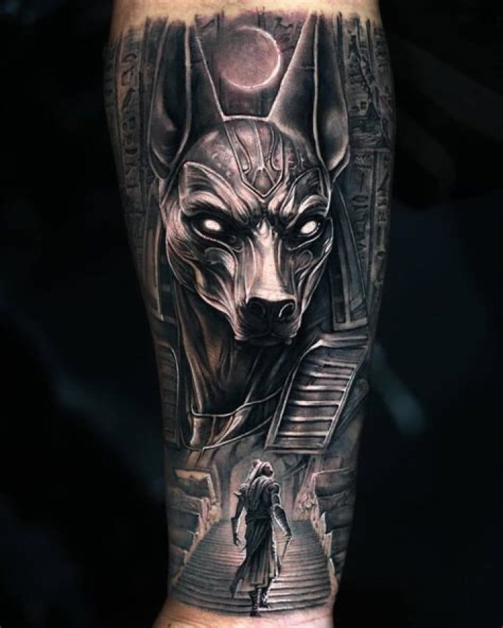 Lines and Dots Anubis Tattoo Design Tatoo Art, Tattoo Drawings, Body
