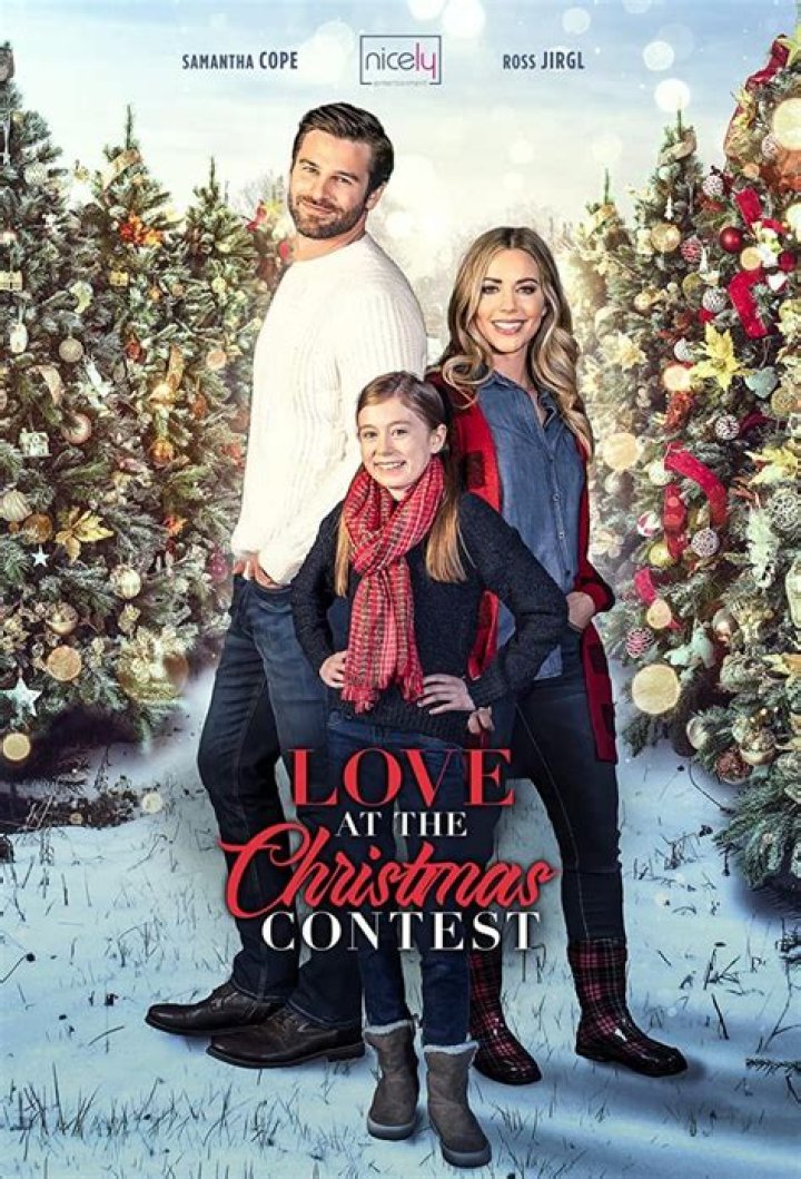 Love at the Christmas Contest cast list Samantha Cope, Ross Jirgl and