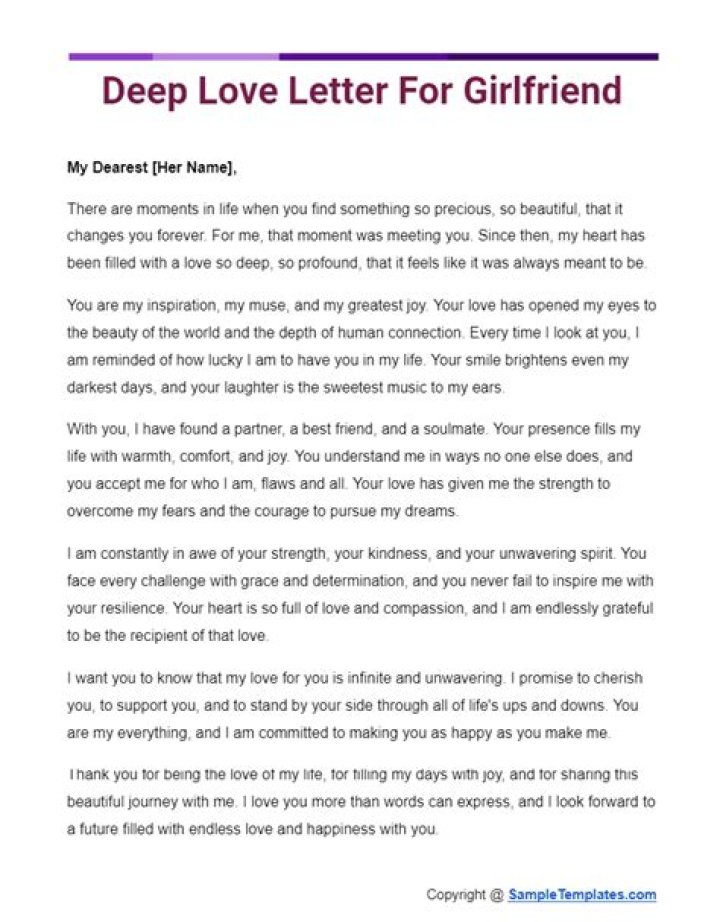 Love Letters For Girlfriend In English