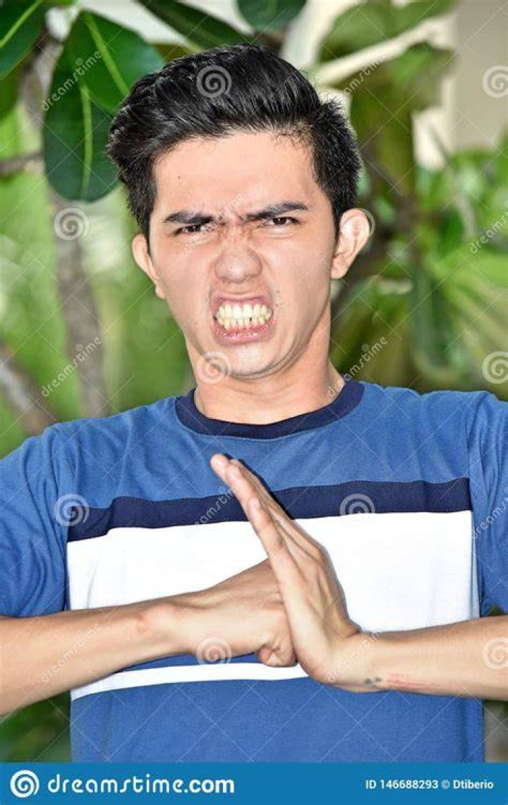Mad Young Asian Male Man Stock Photo Alamy