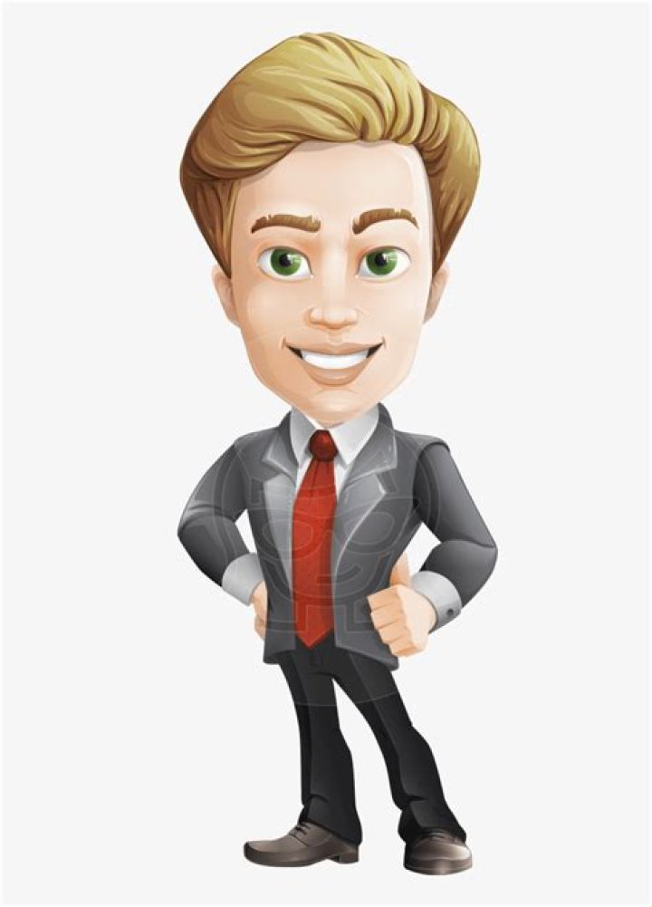 Male Cartoon Character, Elegant Blond Man Vector Handsome Cartoon