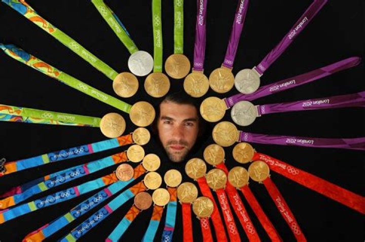 Michael Phelps Poses With All 23 Gold Medals For First Time On His 12th