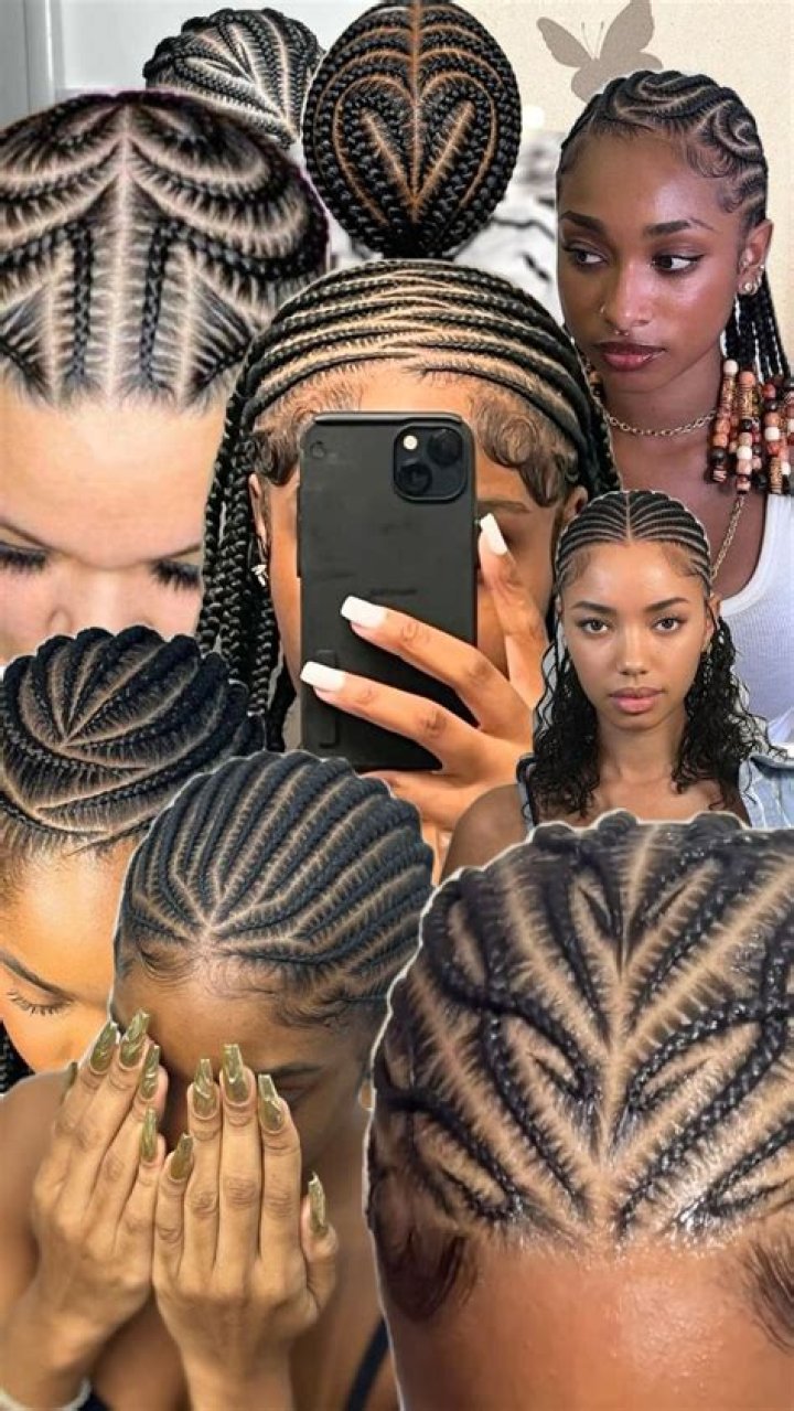 Middle part cornrow braids Cornrows braids, Cornrows, Braids