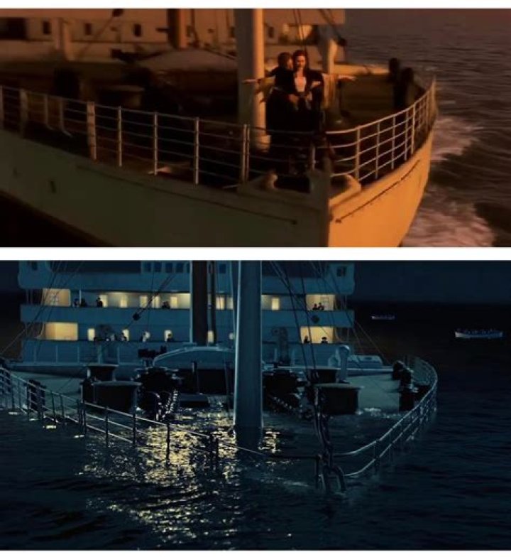 Movie Titanic, when they showed Old Rose in the beginning of the movie
