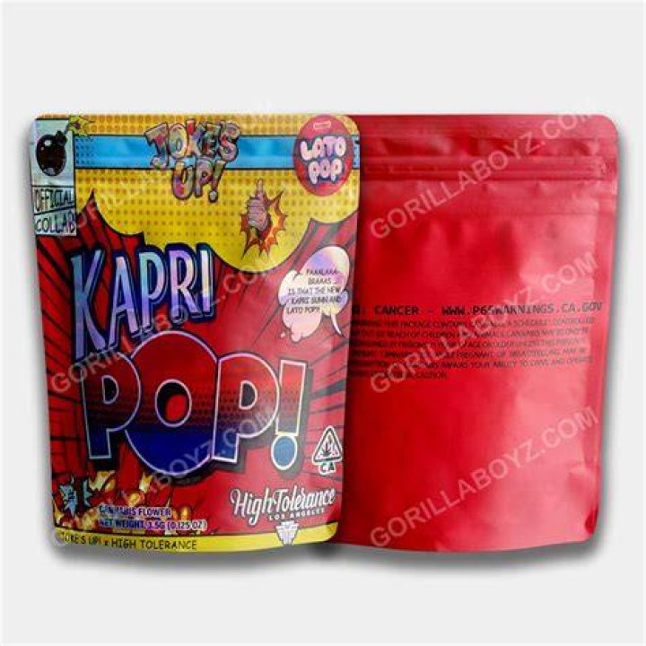 Mylar Bag Kapri Pop 3.5 Grams Smell Proof Storage Gorilla Boyz Inc