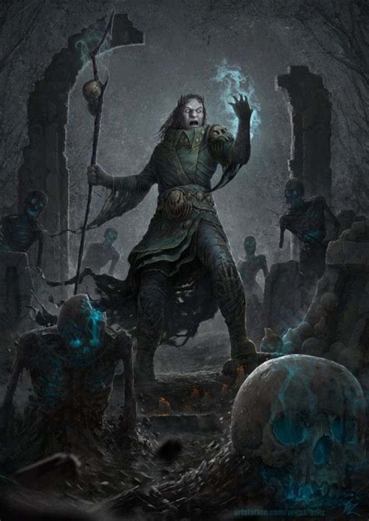 Necromancer by Bzitz Fantasy 2D Necromancer, Dark fantasy art