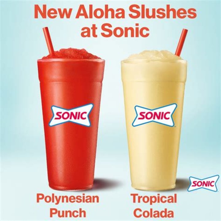 New Sonic Aloha Slushes Tropical Colada Slush And Polynesian Punch