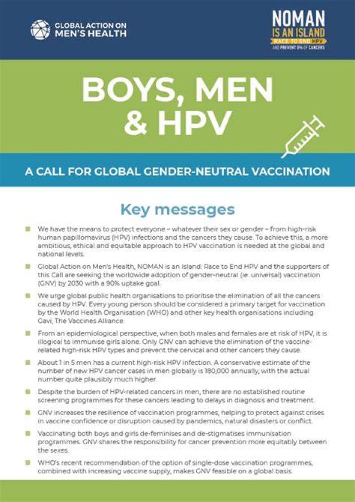 News GLOBAL ACTION ON MEN&rsquo;S HEALTH