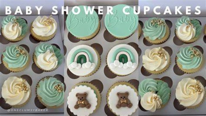Ombr&eacute; Green Cupcakes Baby shower cupcakes, Sage green baby shower