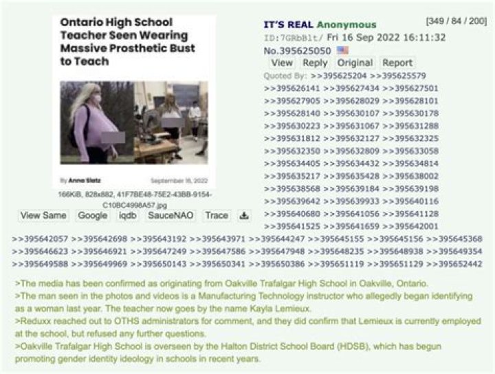 Ontario High School Teacher Kayla Lemieux's Prosthetic Boobs Ontario