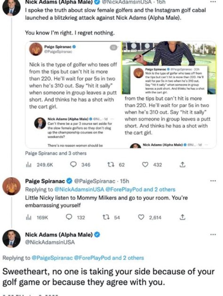 Paige Spiranac Twitter feud with Hailey Rae Ostrom erupts over Tiger