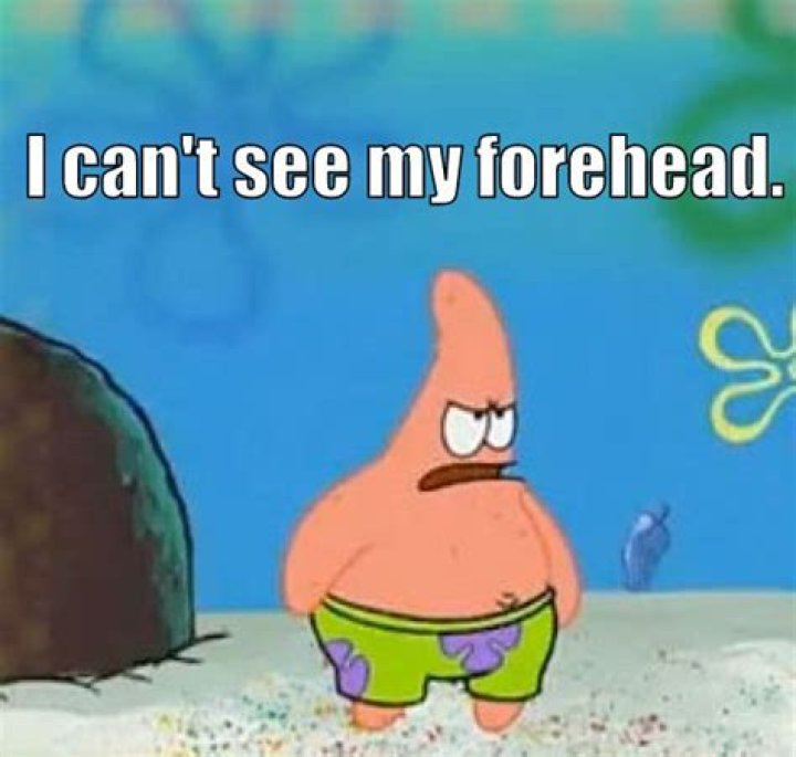 Patrick I Cant See My Forehead Spongebob Pinterest Patrick o'brian