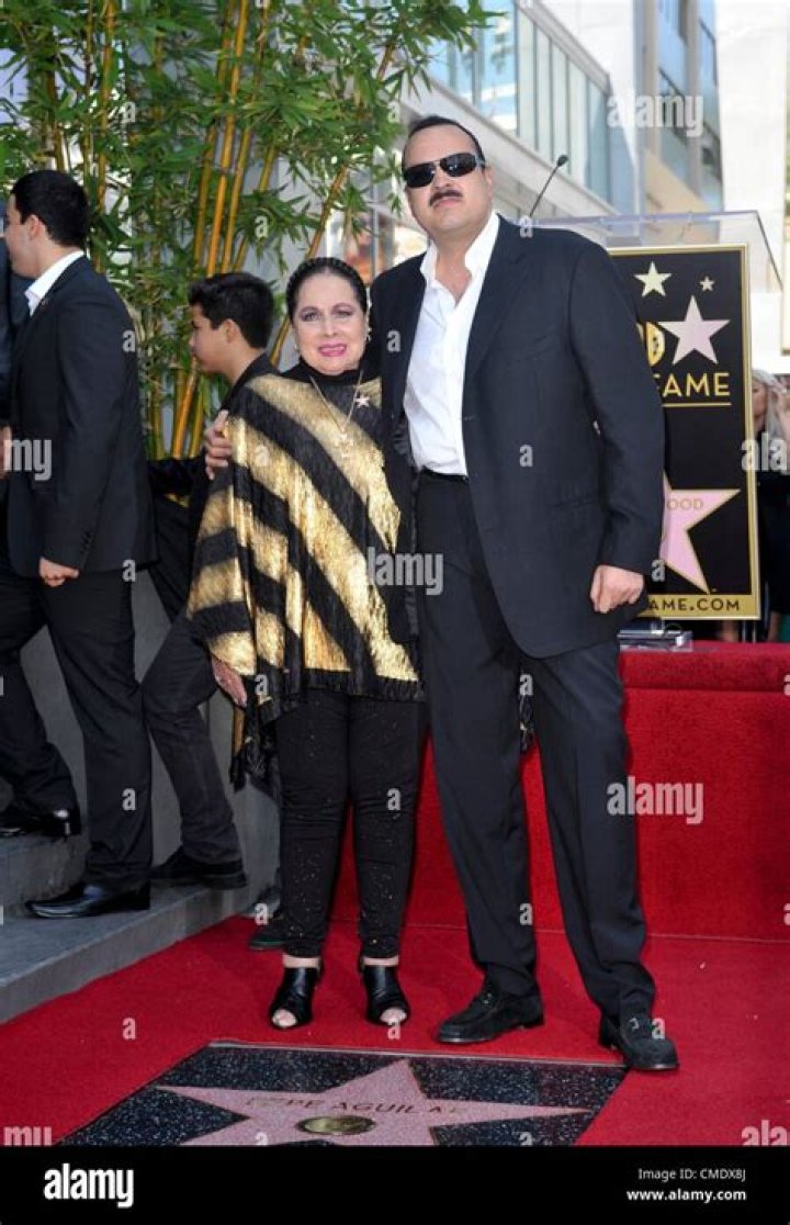 Pepe Aguilar, mother Flor Silvestre at the induction ceremony for Star