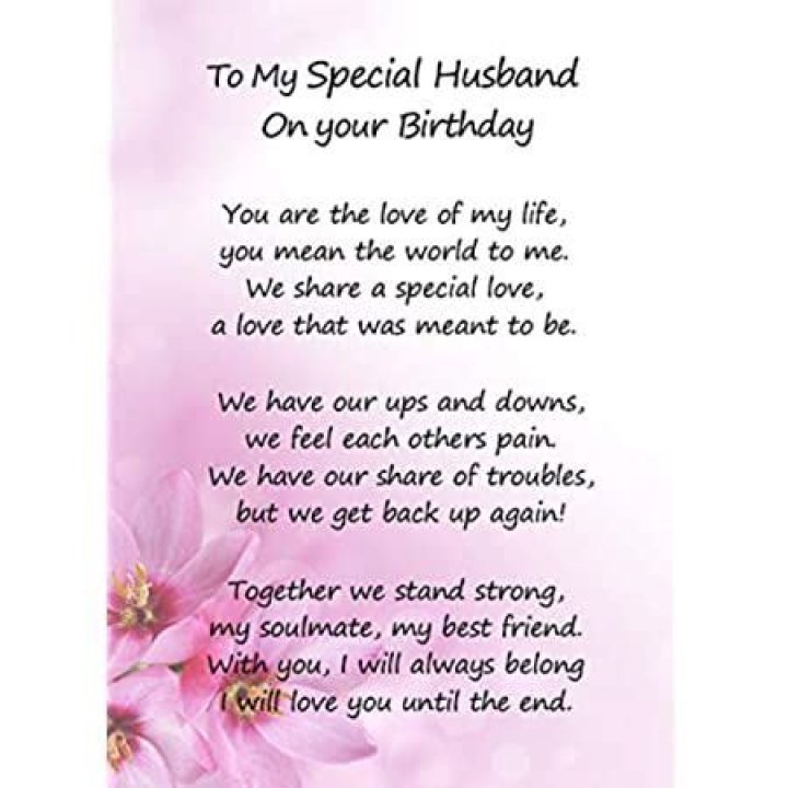 Personalised A Special Husband Poem Valentines Birthday Christmas Gift