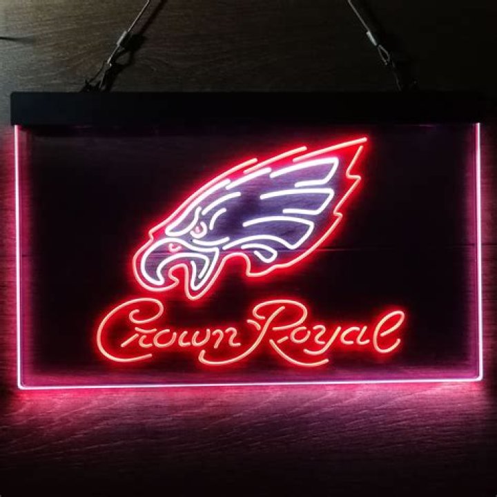 Philadelphia Eagles Crown Royal NeonLike LED Sign Home Bar Gift
