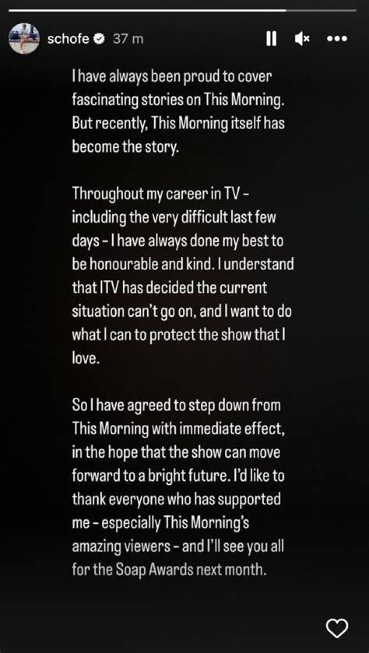 Phillip Schofield statement in full Every word disgraced ITV star had
