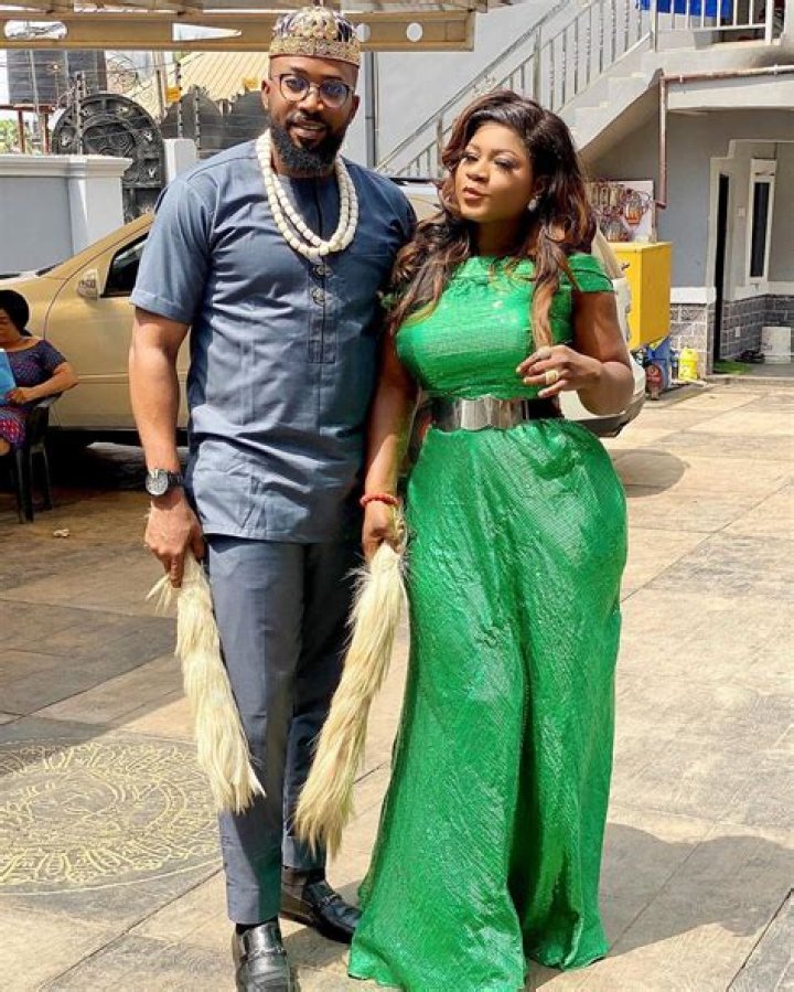 Photos of Destiny Etiko and Maleek Miltons as husband and wife on set