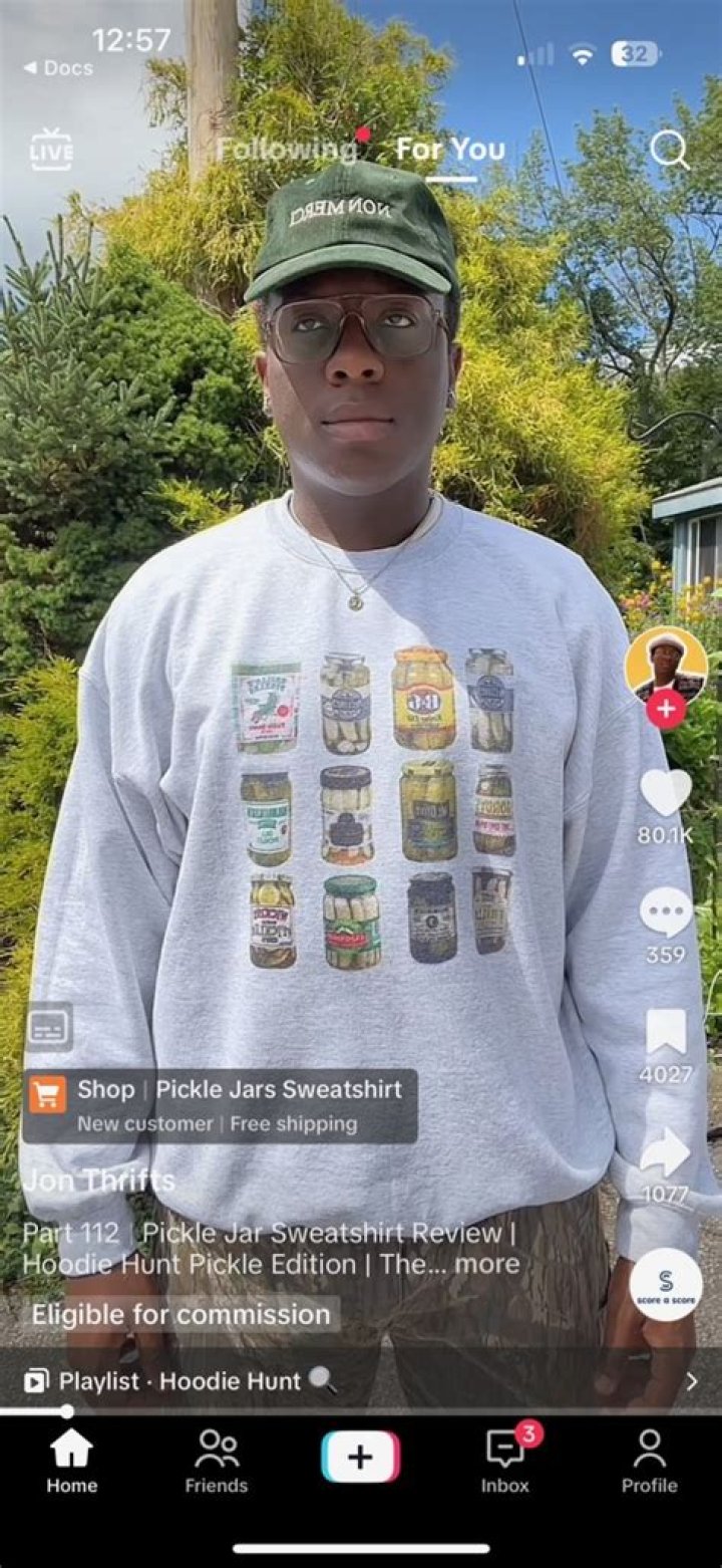 Pickle sweatshirt TikTok What is it? Where is it from?