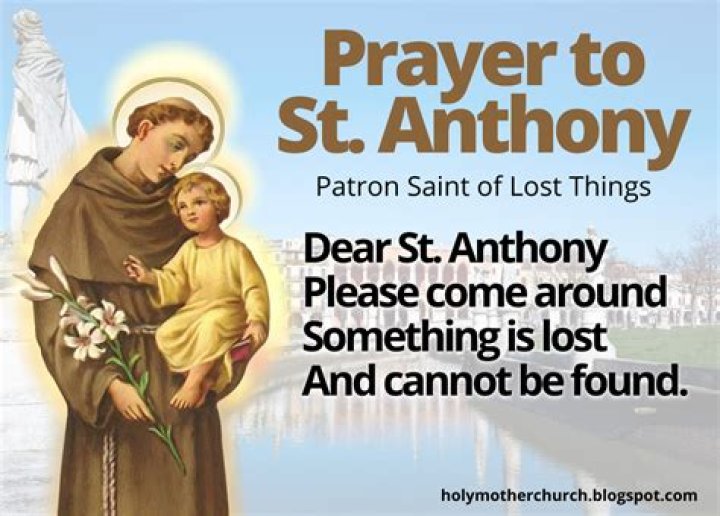 Prayer to St Anthony for Lost Items YouTube
