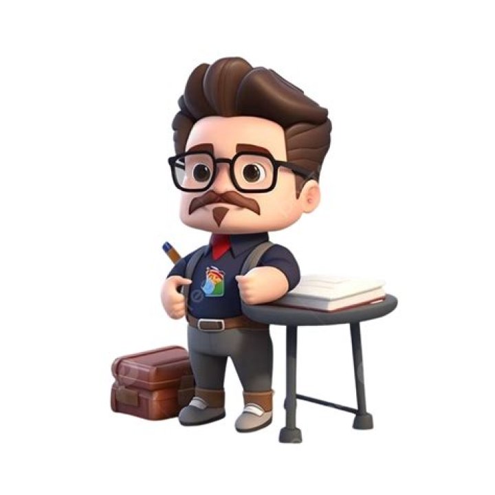 Profesor Personaje Dibujos Animados 3d Fondo Blanco Transparente PNG