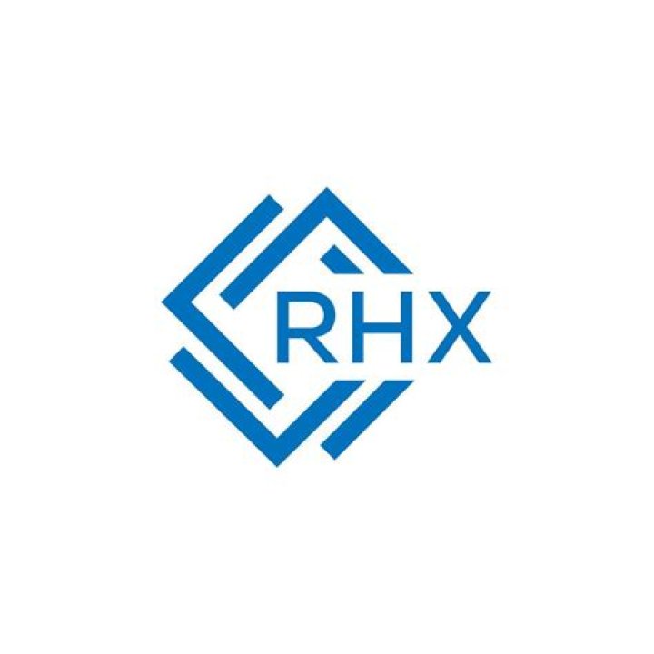 RHX letter logo design on black background. RHX creative initials