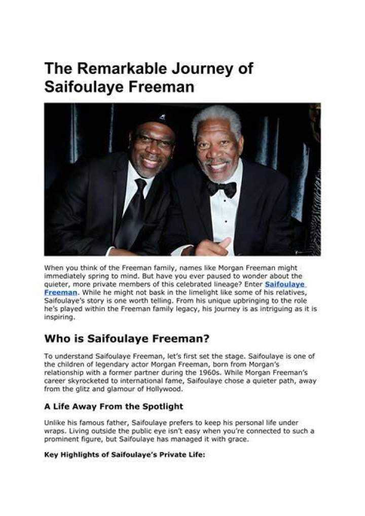 Saifoulaye Freeman Where is Freeman's Son now? Dicy Trends