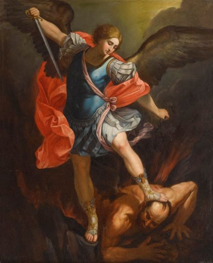 Saint Michael by Guido Reni 1636 Public Domain Catholic Painting
