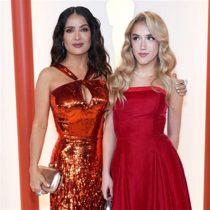 Salma Hayek and Daughter Valentina, 15, Coordinate in Glamorous Red