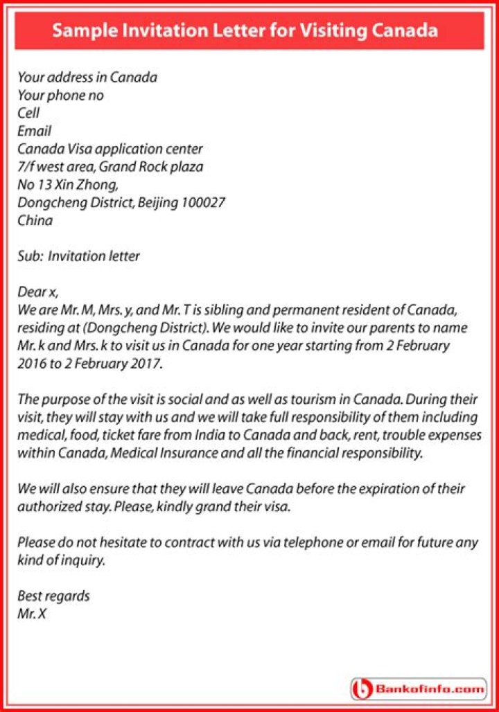 Sample Invitation Letter For Canadian Visa Brother Latest News