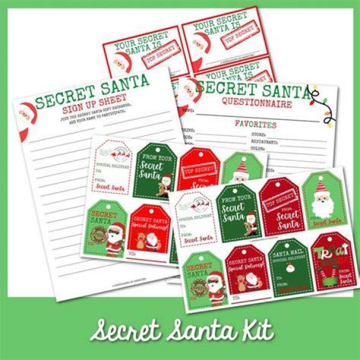 SECRET SANTA KIT Printablechristmas Activity Gift Wish List Etsy