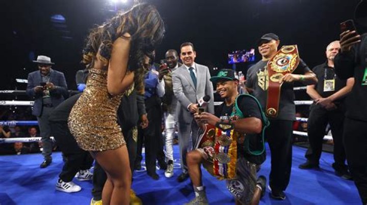 Shakur Stevenson celebrates win over Oscar Valdez by proposing to Young