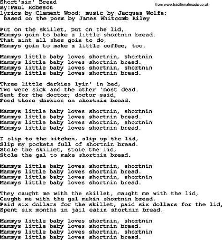 Shortnin Bread Political, Solidarity, Workers or Union Song lyrics