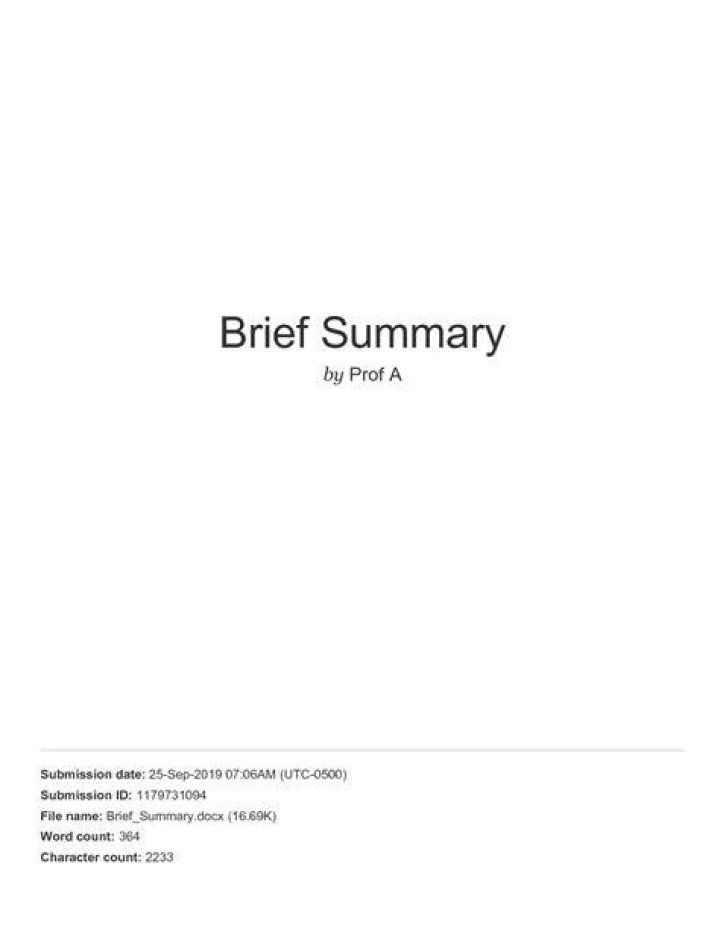 SOLUTION Brief Summary Assign Studypool