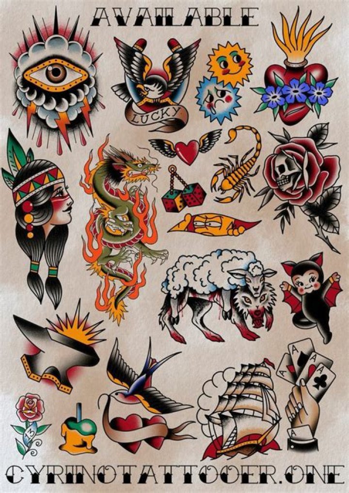 Tattoo Flash de tatuagem tradicional, Tattoo flash