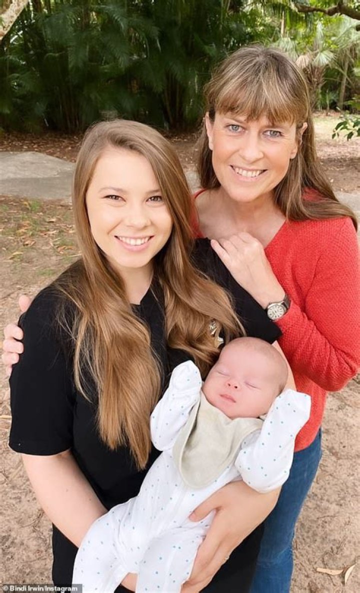Terri Irwin bonds with granddaughter Grace as she shares their first