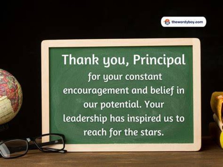 Thank you note for principal Templates at