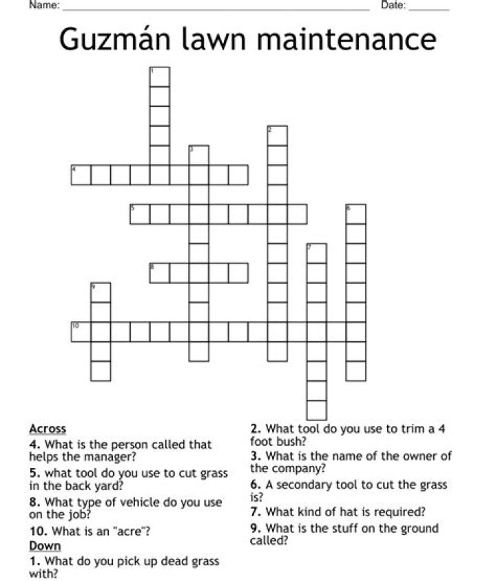 The Best Landscaping Tool Crossword Puzzle Ideas