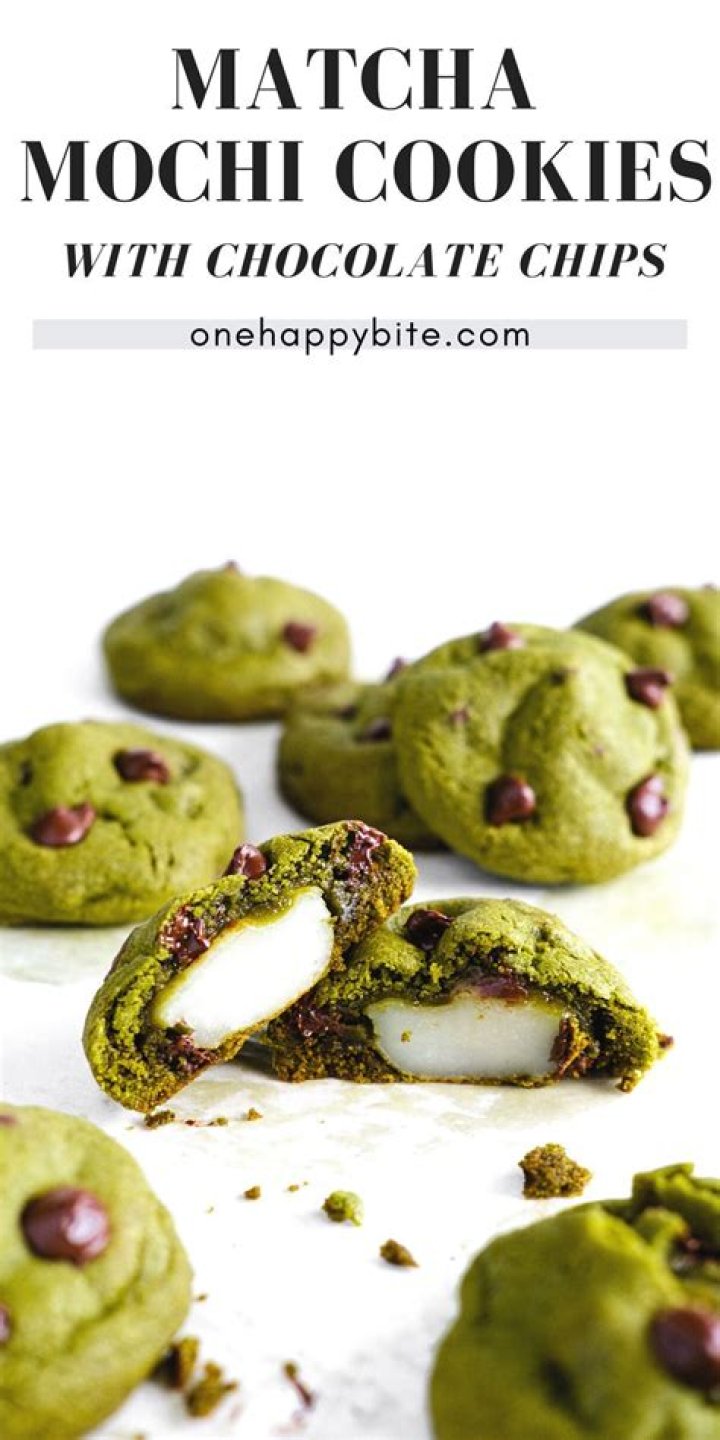 The BEST Matcha Mochi Chocolate Chip Cookies One Happy Bite
