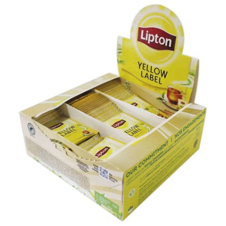 Th&eacute; Yellow Label sachets fra&icirc;cheur individuel en lot de 50