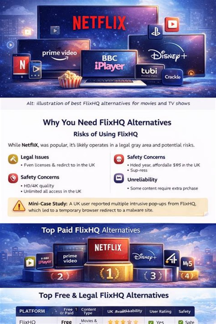 Top 18 FlixHQ Alternatives for Streaming Free Movies