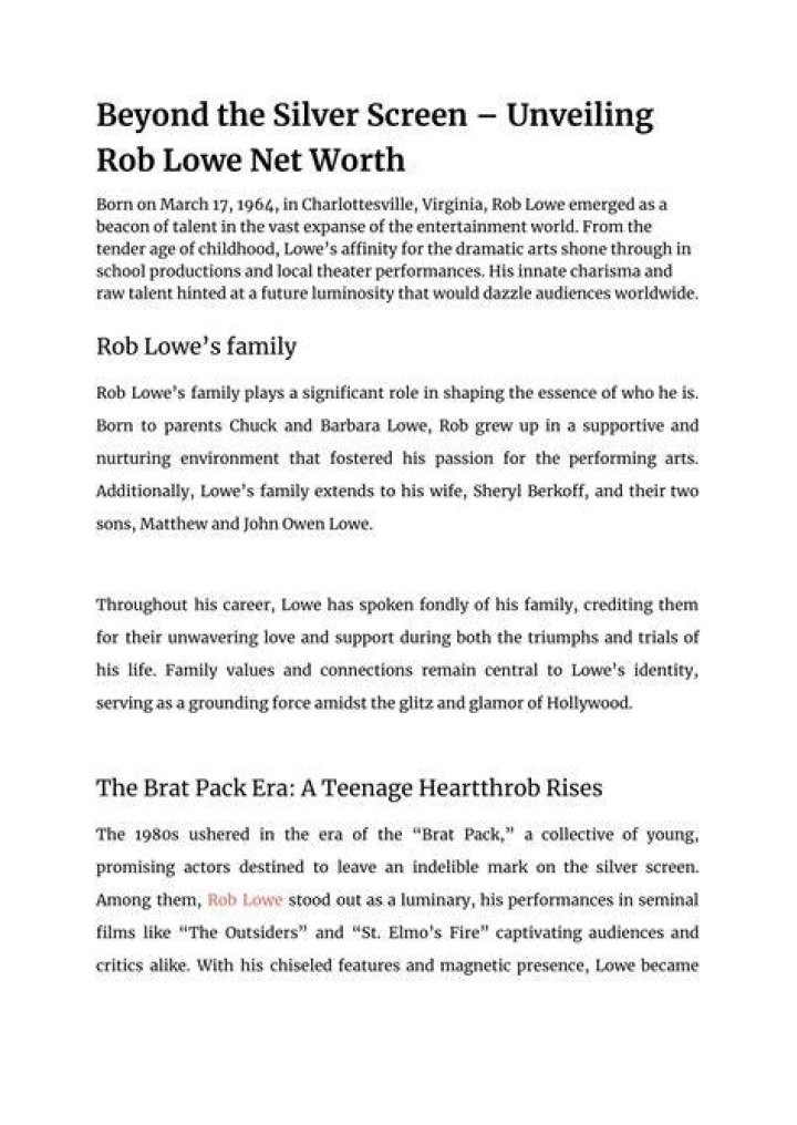 Unveiling Rob Lowe's Age: Uncovering Secrets And Shaping A Legacy