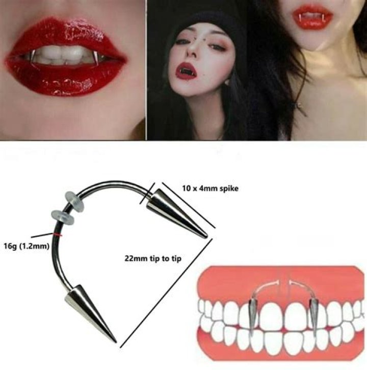Vampire Fangs Piercing Jewelry Wearable Tattoo Lip piercing jewelry
