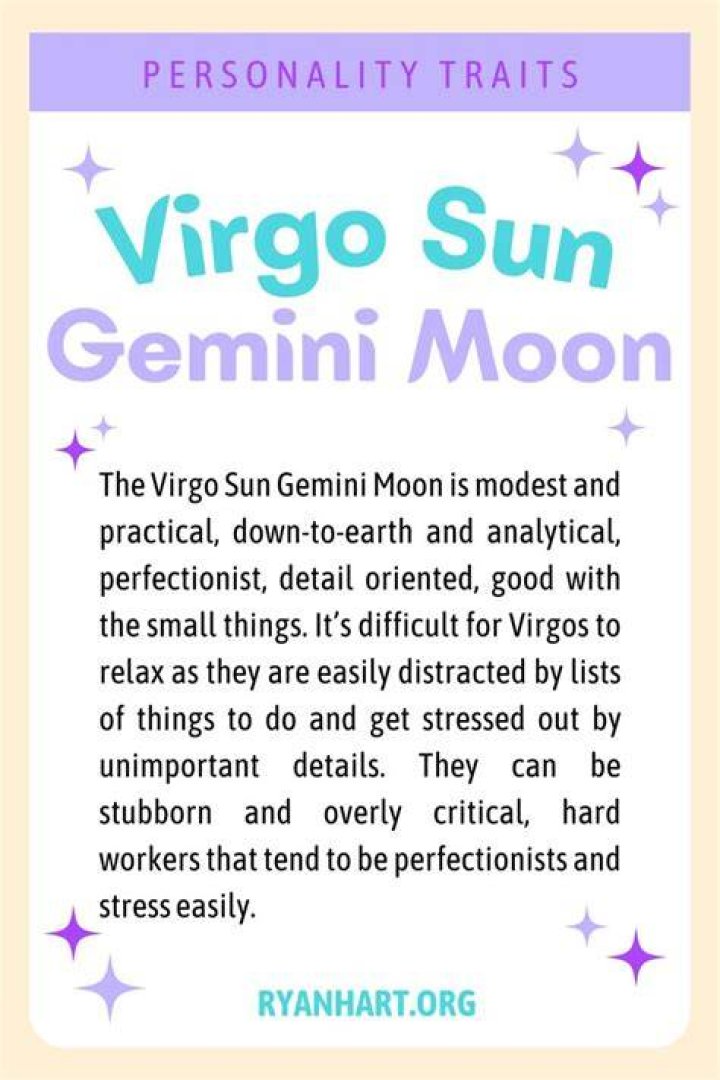 Virgo Sun Gemini Moon Personality Traits Ryan Hart