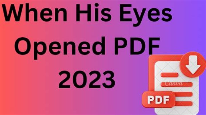 When His Eyes Opened [PDF][Epub][Mobi] David Foster Wallace