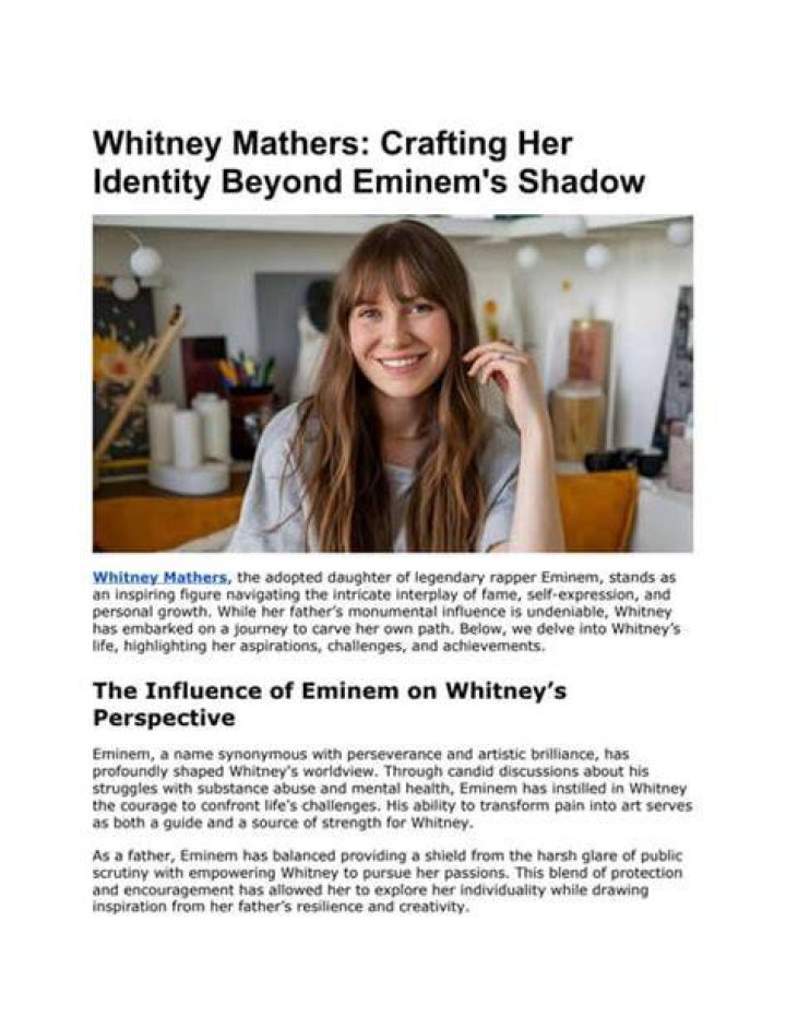 Whitney Scott Mathers Wiki: Unveiling The Life Of Eminem's Daughter