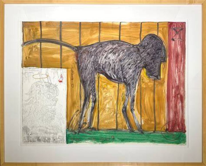 William T. Wiley, Goat & Raven Leak Wink, 2009 Hosfelt Gallery