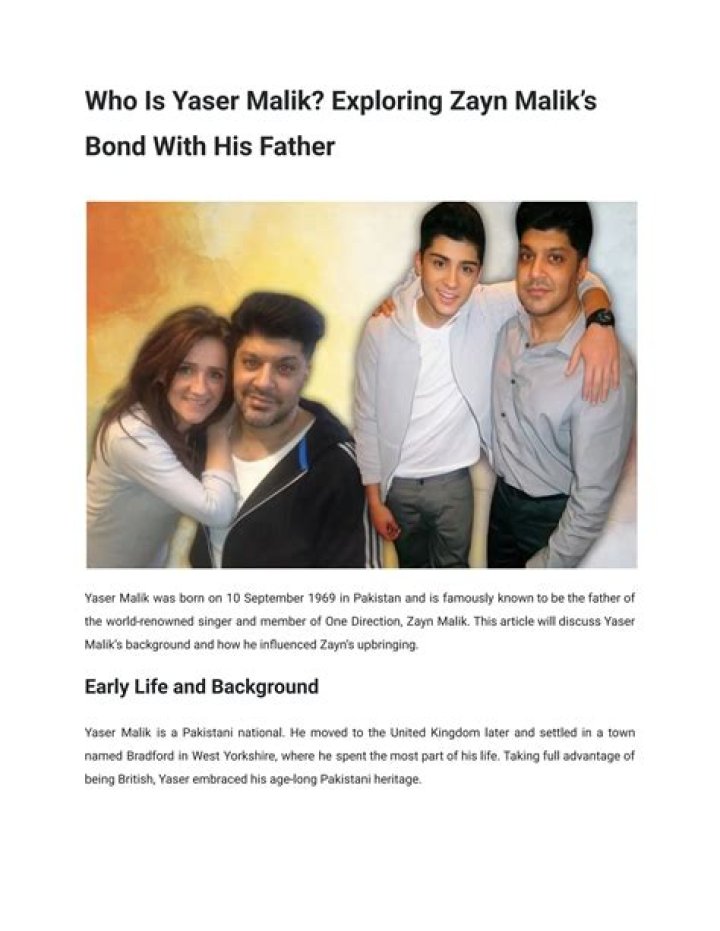 Yaser Malik Is Zayn Malik's Dad Credited for His Influences in Music